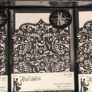 Studio His & Hers Wedding Invitations, Pillow, Black - 2 Double Garter Sets